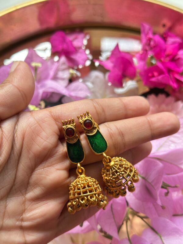 Premium Palakka Necklace with Jumka