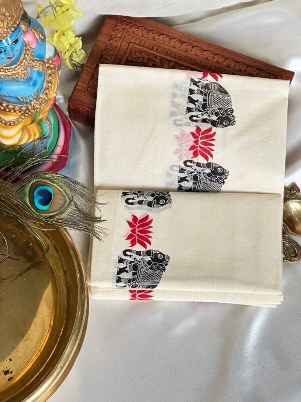 IMG_1738 Elegant Elephant Padma Set Mundu