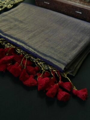 Khadi Plain Tissue Saree