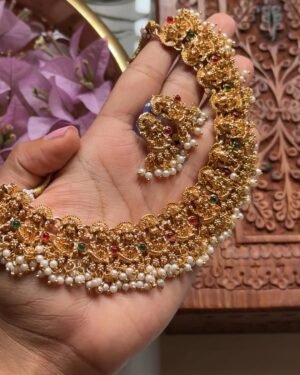 This beautiful gutapuslu mahalaxmi necklace just for 549-- 🤩 Gutapuslu Mahalaxmi Necklace