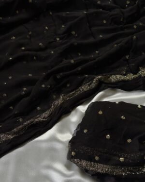 489824518_17858257602400005_7684772702805771796_n Elegant Black Viscous Georgette Saree