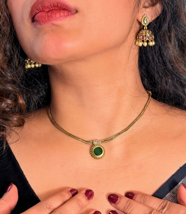 Emerald AD Pendant Necklace set