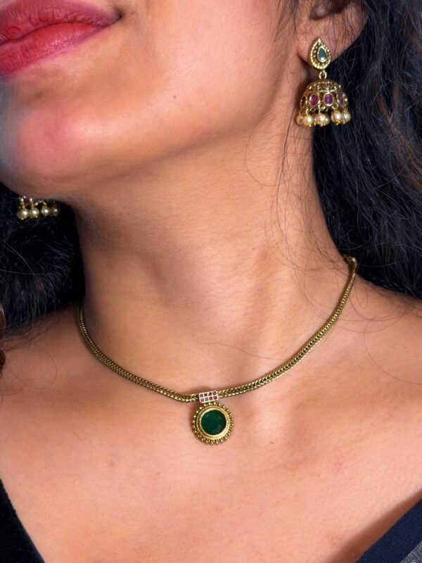 Emerald AD Pendant Necklace set