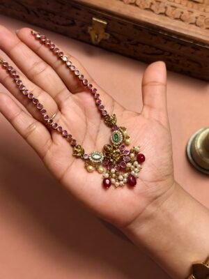 Premium Ruby AD Necklace Set