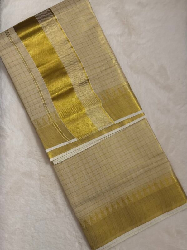 IMG_9154 Checked Tissue Kerala Saree