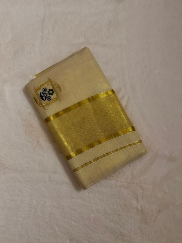 IMG_9156 Peacock Embroidery Tissue Kerala Saree