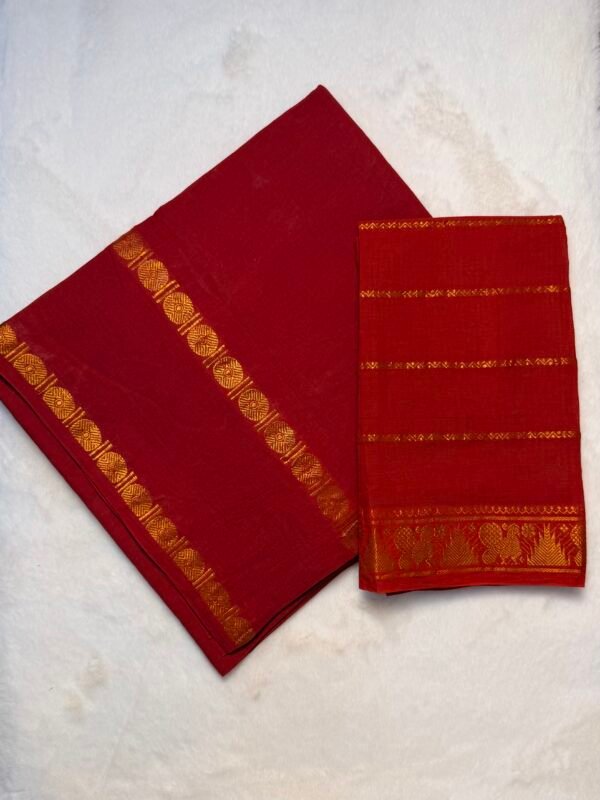 IMG_0403 Traditional Madurai Sungudi Cotton Saree with Blouse Piece