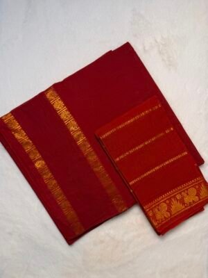 IMG_0416 Traditional Madurai Sungudi Cotton Saree with Blouse Piece