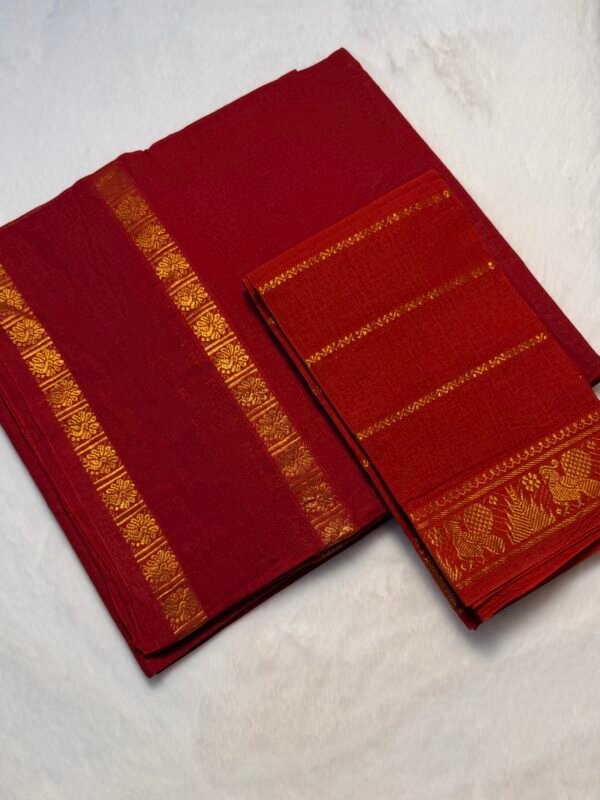 IMG_0417 Traditional Madurai Sungudi Cotton Saree with Blouse Piece