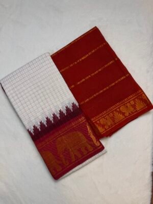 IMG_0429 Traditional Madurai Sungudi Cotton Saree with Blouse Piece