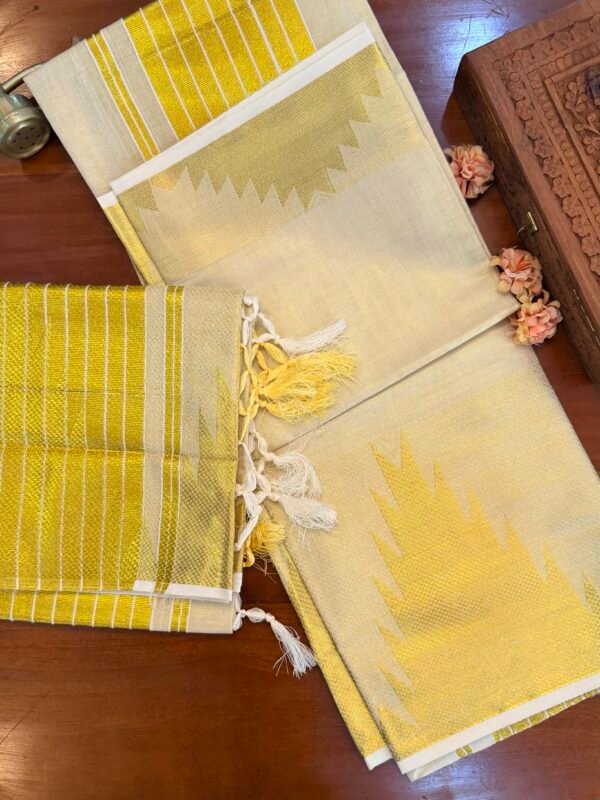 Premium Tissue Temple Set Mundu