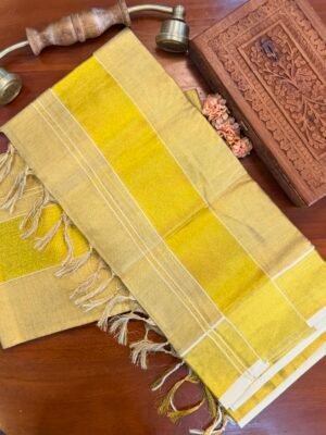 Bridal Golden Tissue  Set Mundu