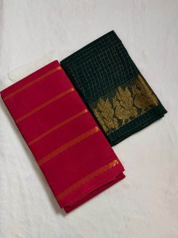 Traditional Madurai Sungudi Cotton Saree with Blouse Piece