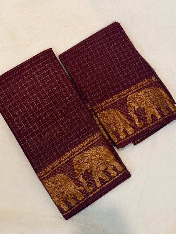 Traditional Madurai Sungudi Cotton Saree with Blouse Piece