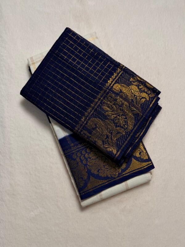 Traditional Madurai Sungudi Cotton Saree with Blouse Piece