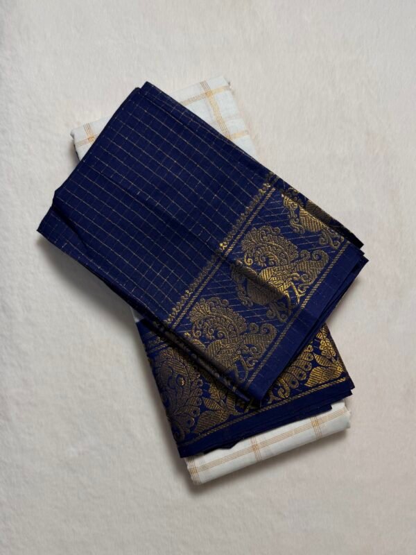 Traditional Madurai Sungudi Cotton Saree with Blouse Piece