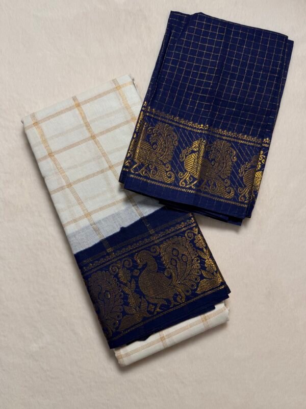 Traditional Madurai Sungudi Cotton Saree with Blouse Piece