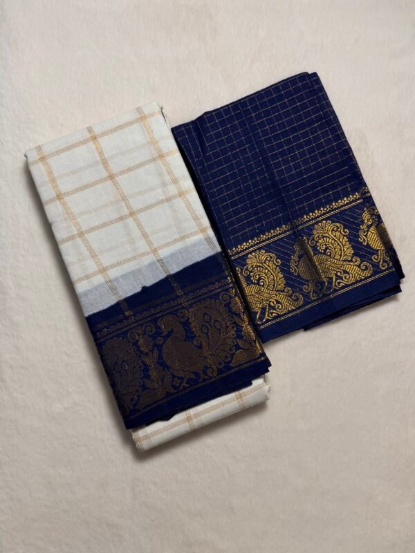 Traditional Madurai Sungudi Cotton Saree with Blouse Piece