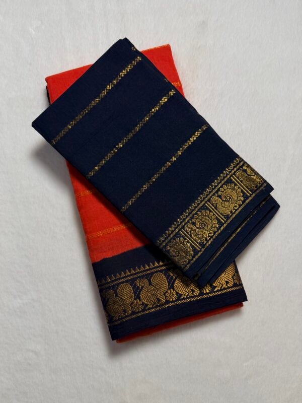 Traditional Madurai Sungudi Cotton Saree with Blouse Piece