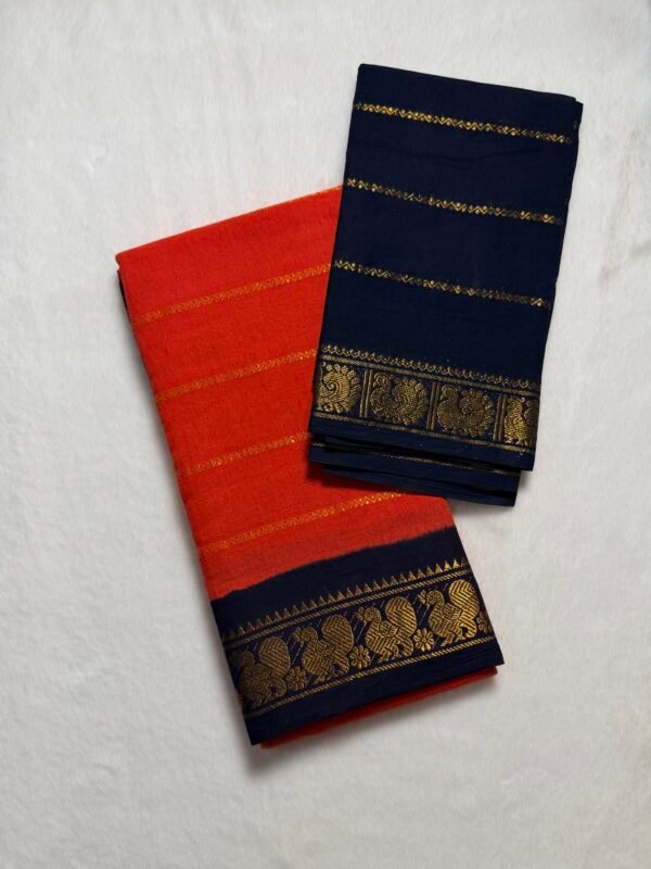 Traditional Madurai Sungudi Cotton Saree with Blouse Piece