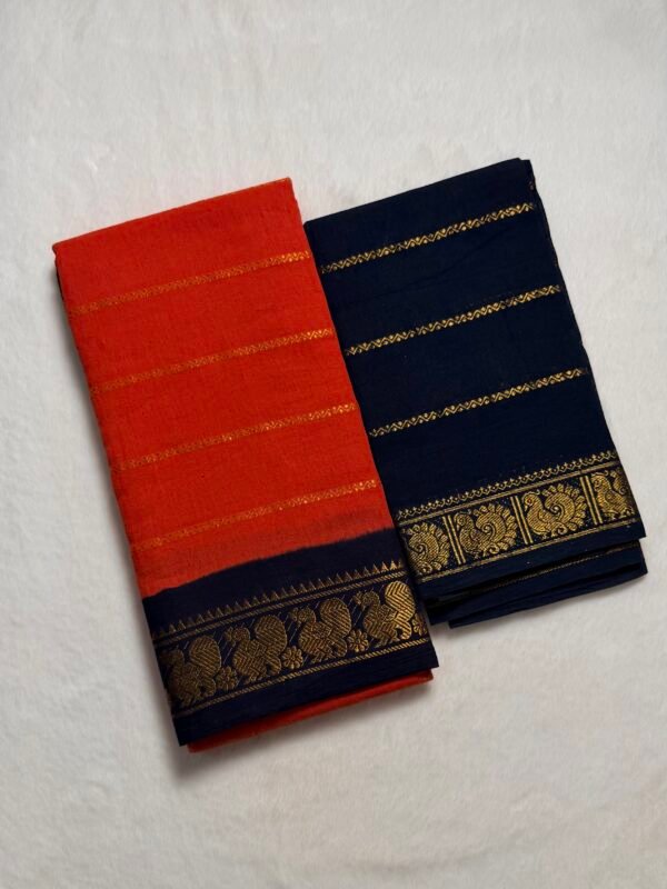 Traditional Madurai Sungudi Cotton Saree with Blouse Piece
