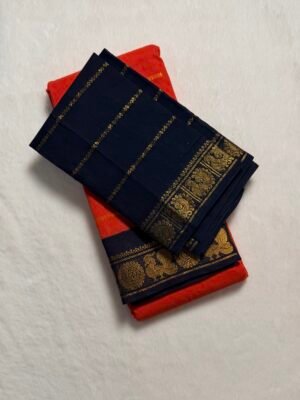 Traditional Madurai Sungudi Cotton Saree with Blouse Piece