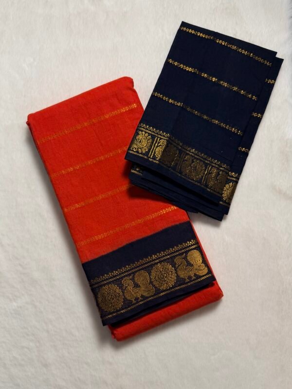 Traditional Madurai Sungudi Cotton Saree with Blouse Piece