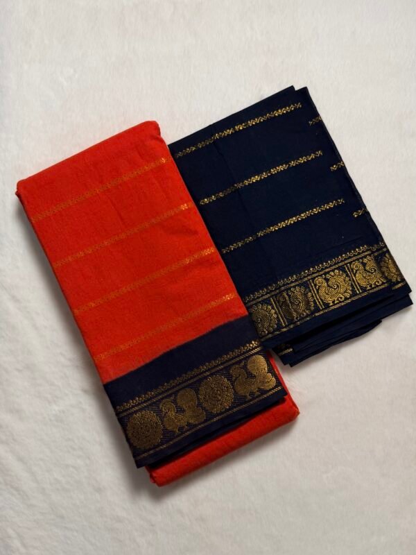 Traditional Madurai Sungudi Cotton Saree with Blouse Piece