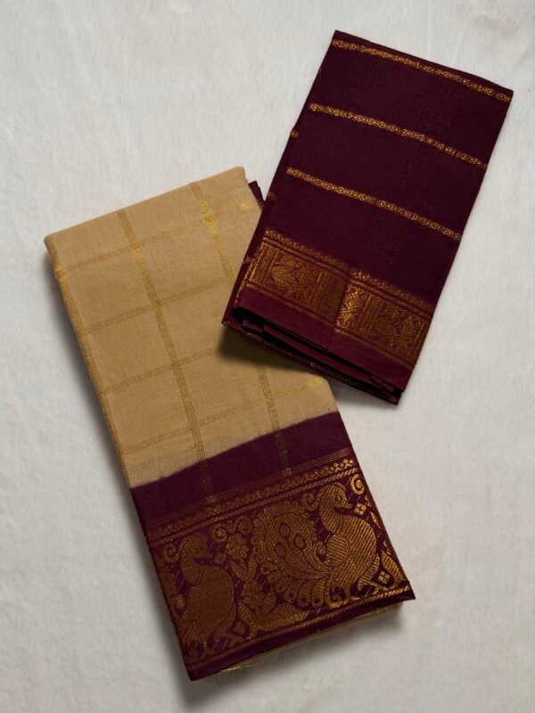 Traditional Madurai Sungudi Cotton Saree with Blouse Piece
