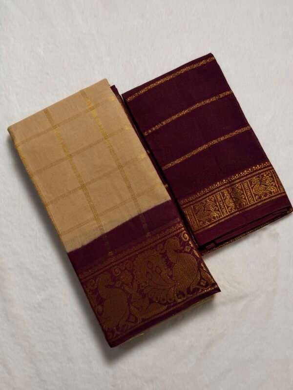 Traditional Madurai Sungudi Cotton Saree with Blouse Piece