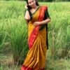 Traditional Madurai Sungudi Cotton Saree with  Check Blouse Piece