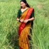 Traditional Madurai Sungudi Cotton Saree with  Check Blouse Piece