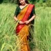 Traditional Madurai Sungudi Cotton Saree with  Check Blouse Piece