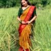 Traditional Madurai Sungudi Cotton Saree with  Check Blouse Piece