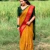Traditional Madurai Sungudi Cotton Saree with  Check Blouse Piece