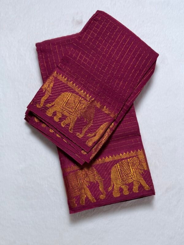 Traditional Madurai Sungudi Cotton Saree with Blouse Piece