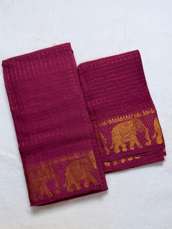 Traditional Madurai Sungudi Cotton Saree with Blouse Piece