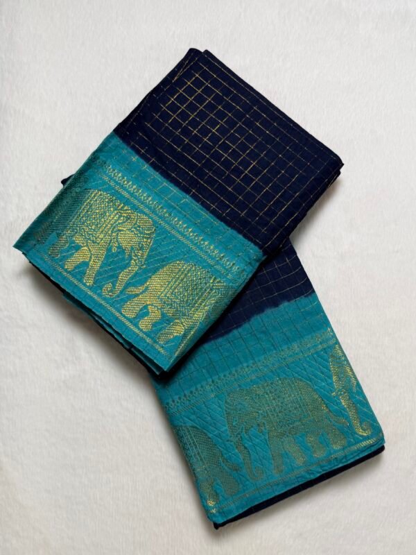 Traditional Madurai Sungudi Cotton Saree with Blouse Piece
