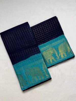 Traditional Madurai Sungudi Cotton Saree with Blouse Piece