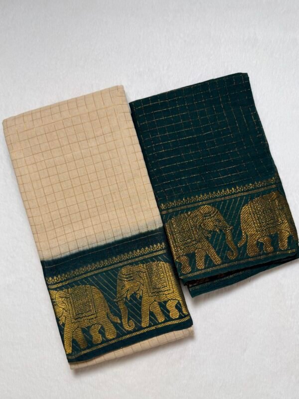 Traditional Madurai Sungudi Cotton Saree with Blouse Piece