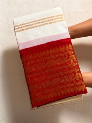 Traditional Madurai Sungudi Cotton Saree with Blouse Piece