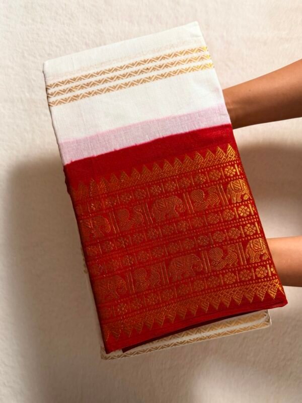 Traditional Madurai Sungudi Cotton Saree with Blouse Piece