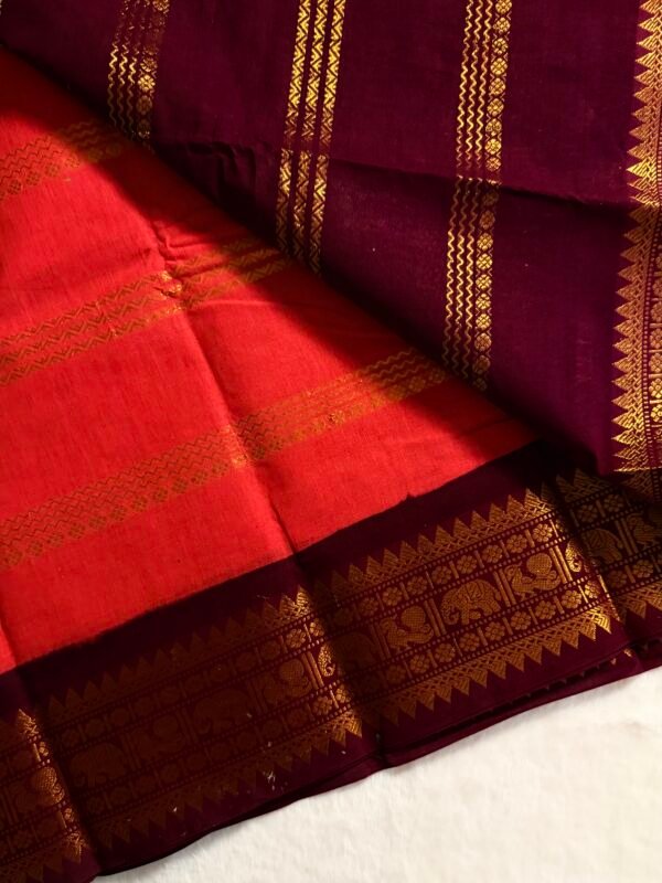 Traditional Madurai Sungudi Cotton Saree with Blouse Piece