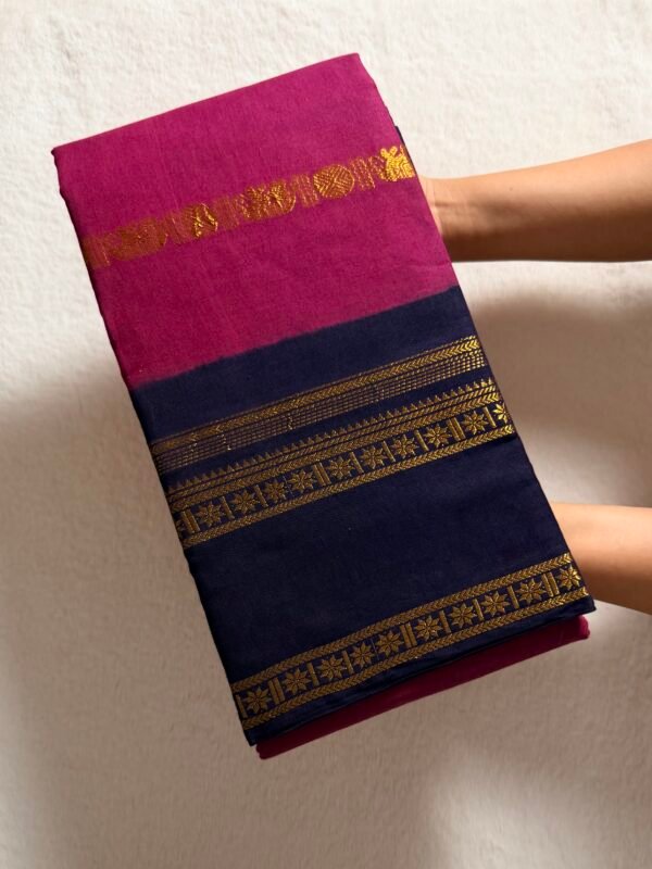 Traditional Madurai Sungudi Cotton Saree with Blouse Piece
