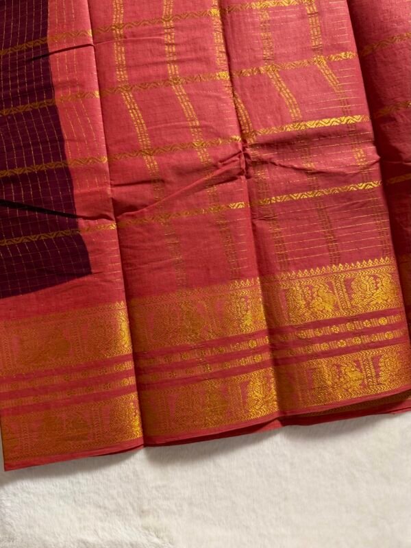 Traditional Madurai Sungudi Cotton Saree with Blouse Piece
