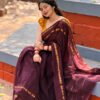 Traditional Madurai Sungudi Cotton Saree with Blouse Piece