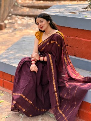 Traditional Madurai Sungudi Cotton Saree with Blouse Piece