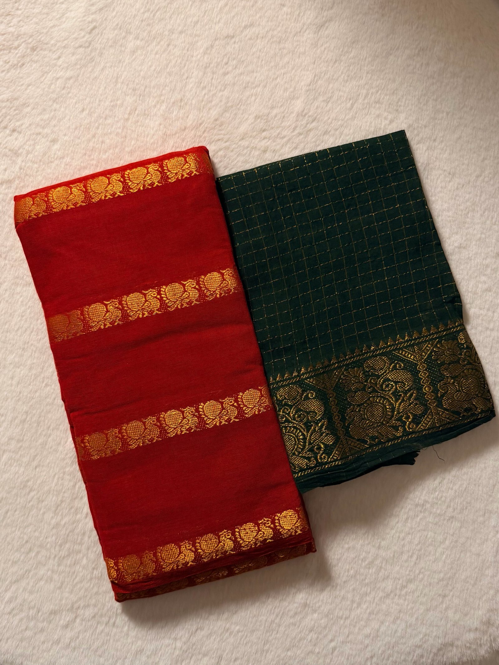Traditional Madurai Sungudi Cotton Saree with Blouse Piece