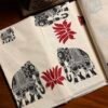 Kerala Traditional Gaja Printed Set Saree