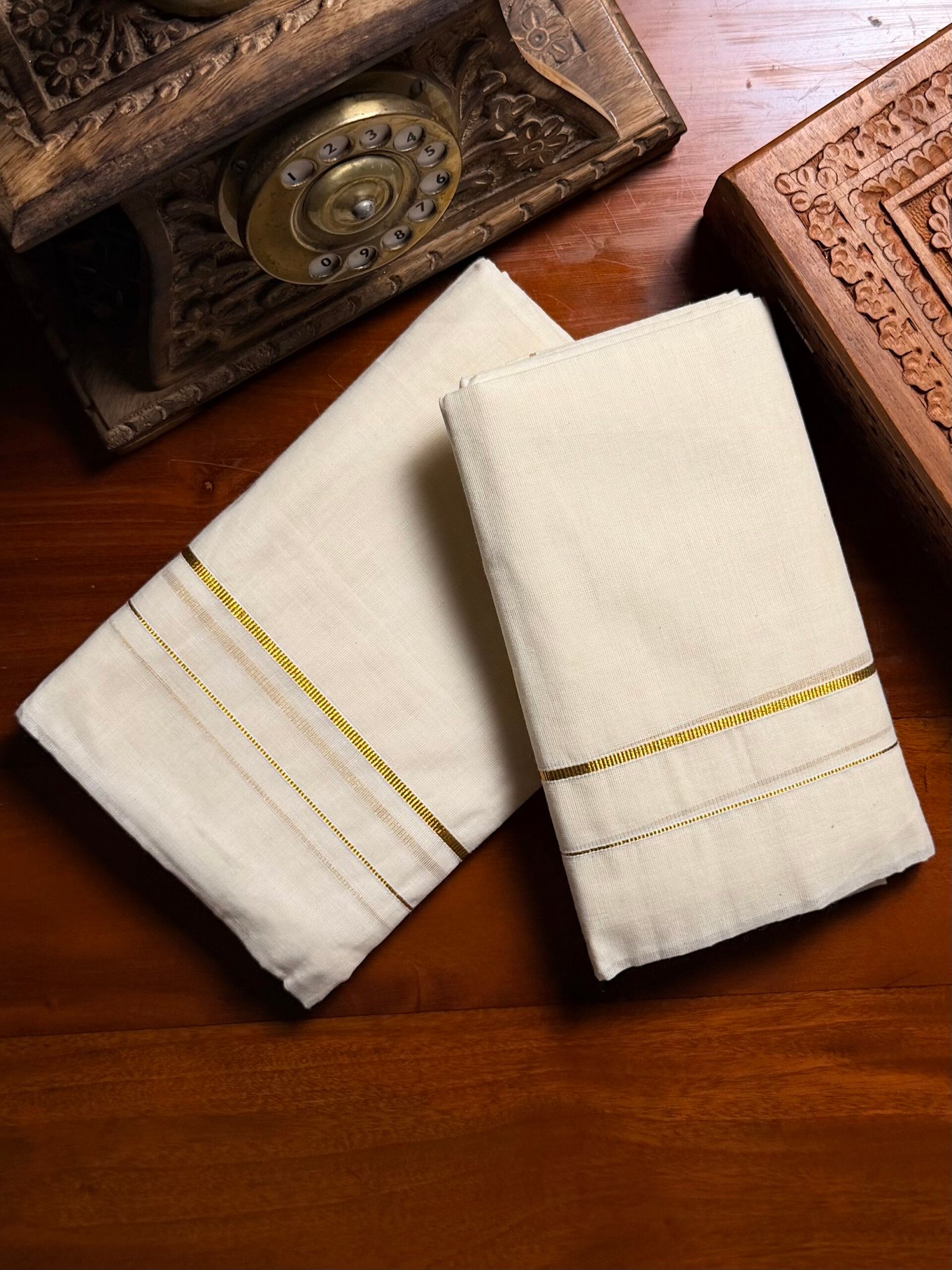 Kerala Traditional Kambikkara Set Mundu